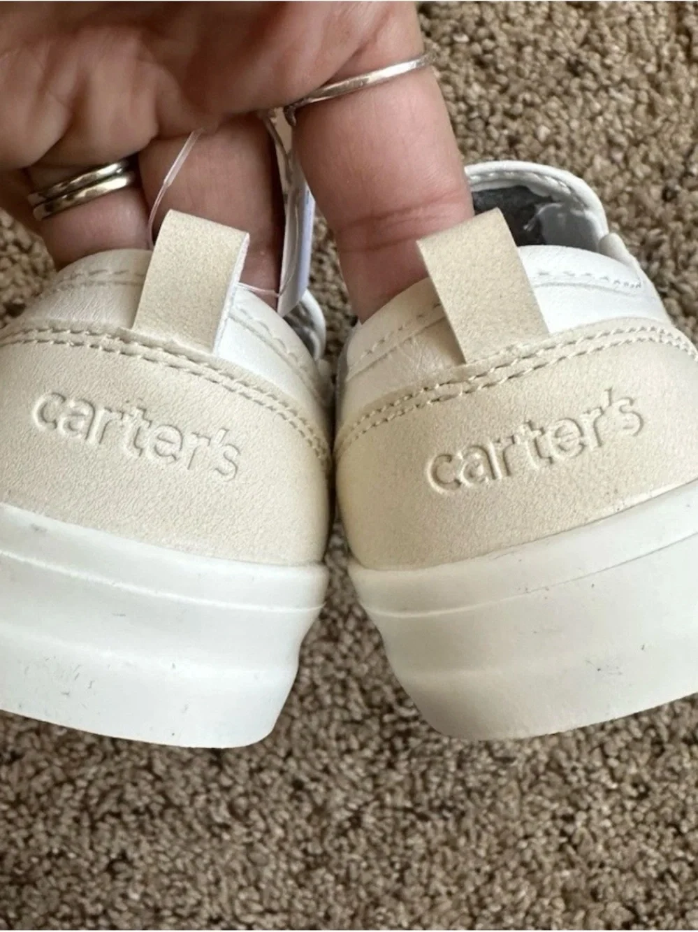 Carter's White Perforated Slip-On Kids Sneakers